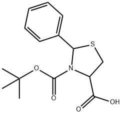 3-(tert-Butoxycarbonyl)-2-phenylthiazolidine-4-carboxylic acid Struktur