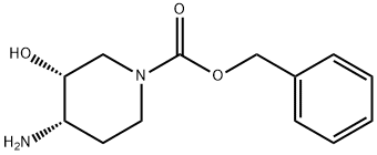 (3R,4S)-4-Amino-3-hydroxy-piperidine-1-carboxylic acid benzyl ester Struktur