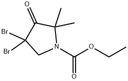 Ethyl 4,4-dibromo-2,2-dimethyl-3-oxopyrrolidine-1-carboxylate Struktur