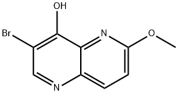 3-Bromo-6-methoxy-1H-[1,5]naphthyridin-4-one Struktur