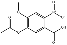 5-acetoxy-4-methoxy-2-nitro-benzoic acid Struktur