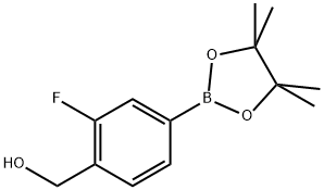 (2-Fluoro-4-(4,4,5,5-tetramethyl-1,3,2-dioxaborolan-2-yl)phenyl)methanol Struktur