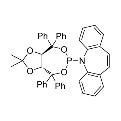 N-[(1R,7R)-9,9-Dimethyl-2,2,6,6-tetraphenyl-3,5,8,10-tetraoxa-4-phosphabicyclo[5.3.0]decan-4-yl]dibenzo[b,f]azepine Struktur