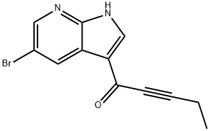 1-(5-bromo-1H-pyrrolo[2,3-b]pyridin-3-yl)pent-2-yn-1-one Struktur