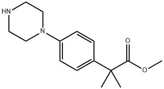 methyl 2-methyl-2-(4-(piperazin-1-yl)phenyl)propanoate Struktur