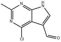 4-Chloro-2-methyl-7H-pyrrolo[2,3-d]pyrimidine-5-carbaldehyde Struktur