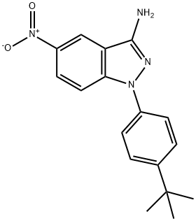 1-(4-(tert-Butyl)phenyl)-5-nitro-1H-indazol-3-amine Struktur