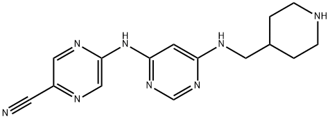 5-((6-((Piperidin-4-ylmethyl)amino)pyrimidin-4-yl)amino)pyrazine-2-carbonitrile Struktur