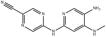 5-((5-Amino-4-(methylamino)pyridin-2-yl)amino)pyrazine-2-carbonitrile Struktur