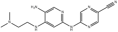 5-((5-Amino-4-((2-(dimethylamino)ethyl)amino)pyridin-2-yl)amino)pyrazine-2-carbonitrile Struktur