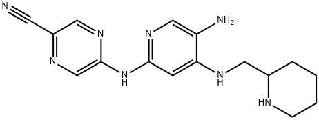 5-((5-Amino-4-((piperidin-2-ylmethyl)amino)pyridin-2-yl)amino)pyrazine-2-carbonitrile Struktur