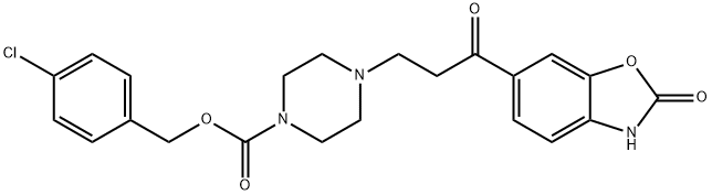 4-Chlorobenzyl 4-(3-oxo-3-(2-oxo-2,3-dihydrobenzo[d]oxazol-6-yl)propyl)piperazine-1-carboxylate Struktur