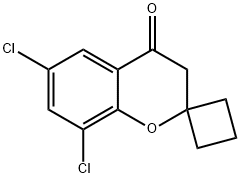 Spiro[2H-1-benzopyran-2,1'-cyclobutan]-4(3H)-one, 6,8-dichloro- Struktur