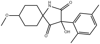 cis-3-(2,5-Dimethylphenyl)-3-hydroxy-8-methoxy-1-azaspiro[4.5]decane-2,4-dione Struktur