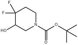 tert-butyl 4,4-difluoro-3-hydroxypiperidine-1-carboxylate Struktur