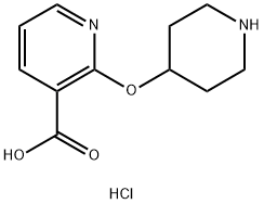 2-(Piperidin-4-yloxy)nicotinic acid hydrochloride Struktur