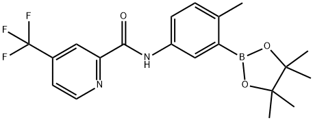 N-[4-methyl-3-(4,4,5,5-tetramethyl-1,3,2-dioxaborolan-2-yl)phenyl]-4-(trifluoromethyl)picolinamide Struktur