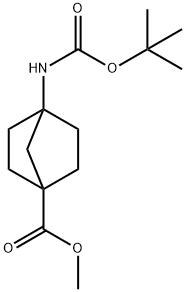 methyl 4-((tert-butoxycarbonyl)amino)bicyclo[2.2.1]heptane-1-carboxylate Struktur