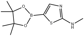 2-(methylamino)thiazol-5-ylboronic acid pinacol ester Struktur