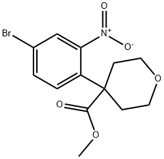 methyl 4-(4-bromo-2-nitrophenyl)tetrahydro-2H-pyran-4-carboxylate Struktur