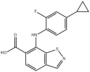 7-((4-Cyclopropyl-2-fluorophenyl)amino)benzo[d]isothiazole-6-carboxylic acid Struktur