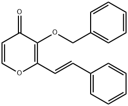 2-[(E)-2-phenylethenyl]-3-[(phenylmethyl)oxy]-4H-pyran-4-one Struktur