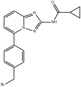 N-(5-(4-(bromomethyl)phenyl)-[1,2,4]triazolo[1,5-a]pyridin-2-yl)cyclopropanecarboxamide Struktur