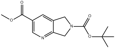 5,7-Dihydro-pyrrolo[3,4-b]pyridine-3,6-dicarboxylic acid 6-tert-butyl ester 3-methyl ester Struktur