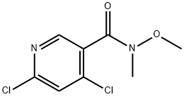 4,6-Dichloro-N-methoxy-N-methylnicotinamide Struktur