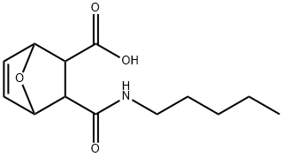 3-(pentylcarbamoyl)-7-oxabicyclo[2.2.1]hept-5-ene-2-carboxylic acid Struktur