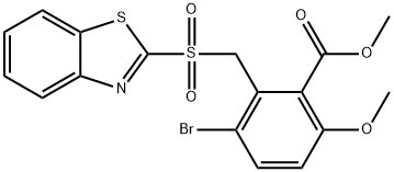 Methyl 2-((benzo[d]thiazol-2-ylsulfonyl)methyl)-3-bromo-6-methoxybenzoate Struktur