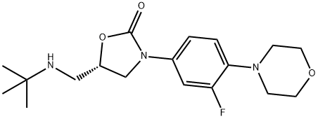 (S)-5-((Tert-butylamino)methyl)-3-(3-fluoro-4-morpholinophenyl)oxazolidin-2-one Struktur