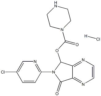 6-(5-Chloropyridin-2-yl)-7-oxo-6,7-dihydro-5H-pyrrolo[3,4-b]pyrazin-5-yl piperazine-1-carboxylate hydrochloride Struktur