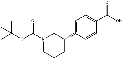 1-Piperidinecarboxylic acid, 3-(4-carboxyphenyl)-, 1-(1,1-dimethylethyl) ester, (3S)- Struktur