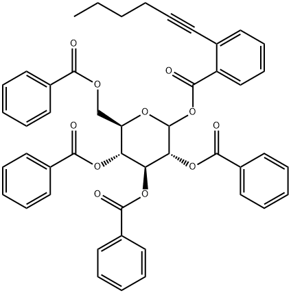 2,3,4,6-Tetra-O-benzoyl-D-glucopyranosyl ortho-hexynylbenzoate Struktur