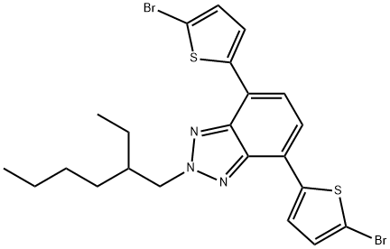 4,7-bis(5-bromothiophen-2-yl)-2-(2-ethylhexyl)-2,1,3-benzotriazole Struktur