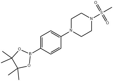 1-(methylsulfonyl)-4-[4-(4,4,5,5-tetramethyl-1,3,2-dioxaborolan-2-yl)phenyl]Piperazine Struktur