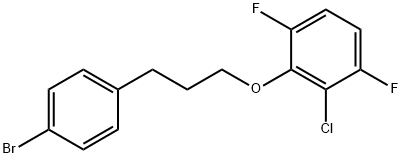 2-(3-(4-bromophenyl)propoxy)-3-chloro-1,4-difluorobenzene Struktur