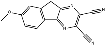 9H-Indeno[1,2-b]pyrazine-2,3-dicarbonitrile, 7-methoxy- Struktur