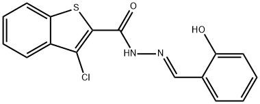 (E)-3-chloro-N'-(2-hydroxybenzylidene)benzo[b]thiophene-2-carbohydrazide Structure