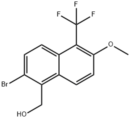 (2-Bromo-6-methoxy-5-(trifluoromethyl)naphthalen-1-yl)methanol Struktur