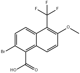 2-Bromo-6-methoxy-5-(trifluoromethyl)-1-naphthoic acid Struktur