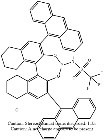 N-[(11bR)-2,6-di-9-anthracenyl-8,9,10,11,12,13,14,15-octahydro-8-oxidodinaphtho[2,1-d:1',2'-f][1,3,2]dioxaphosphepin-4-yl]-1,1,1-trifluoro-Methanesulfonamide Struktur