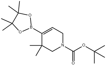 tert-butyl 3,3-dimethyl-4-(tetramethyl-1,3,2-dioxaborolan-2-yl)-1,2,3,6-tetrahydropyridine-1-carboxylate Struktur