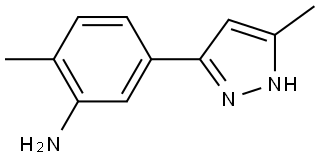 2-methyl-5-(5-methyl-1H-pyrazol-3-yl)benzenamine Struktur