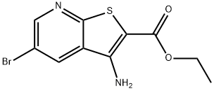 ethyl 3-amino-5-bromothieno[2,3-b]pyridine-2-carboxylate Struktur