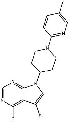 4-Chloro-5-fluoro-7-(1-(5-methylpyridin-2-yl)piperidin-4-yl)-7H-pyrrolo[2,3-d]pyrimidine Struktur