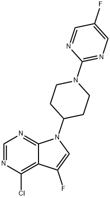 4-Chloro-5-fluoro-7-(1-(5-fluoropyrimidin-2-yl)piperidin-4-yl)-7H-pyrrolo[2,3-d]pyrimidine Struktur