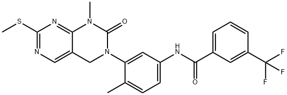 N-(4-methyl-3-(1-methyl-7-(methylthio)-2-oxo-1,2-dihydropyrimido[4,5-d]pyrimidin-3(4H)-yl)phenyl)-3-(trifluoromethyl)benzamide Struktur