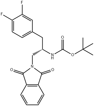 (S)-tert-butyl 1-(3,4-difluorophenyl)-3-(1,3-dioxoisoindolin-2-yl)propan-2-ylcarbamate Struktur